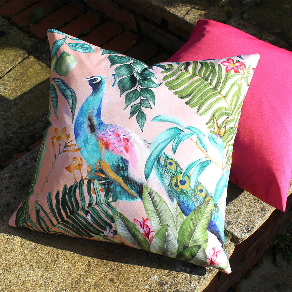 EVANS LICHFIELD PEACOCK OUTDOOR WATER & UV RESISTANT CUSHION