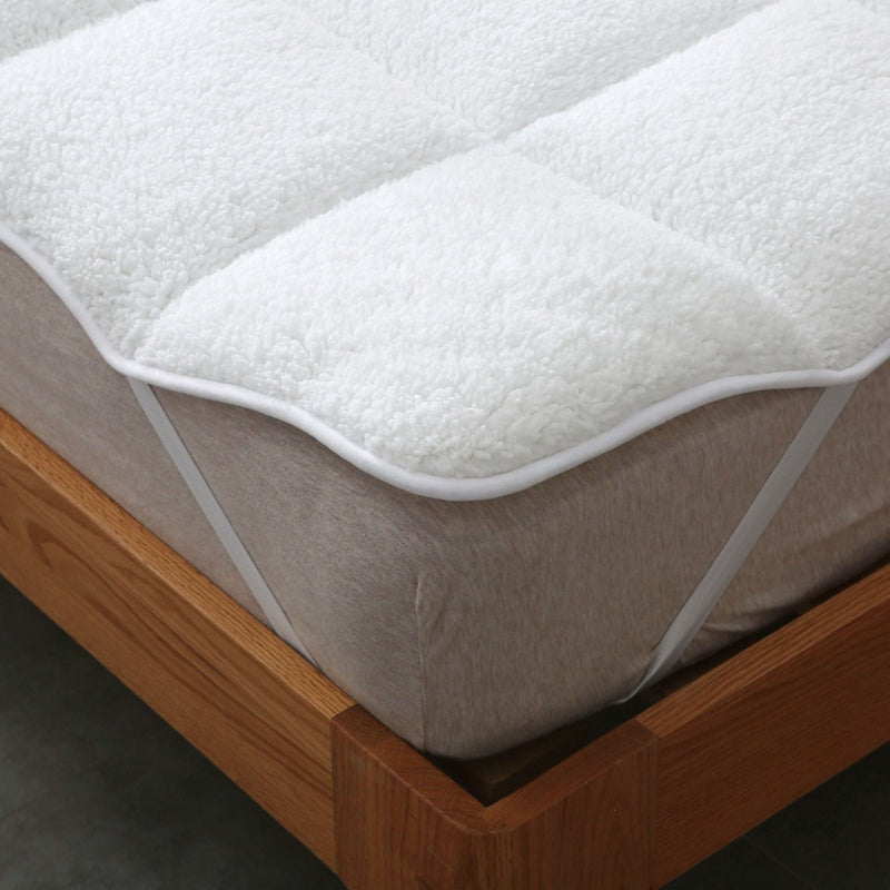 REVERSIBLE SHERPA FLEECE DEEP PILE MATTRESS TOPPER