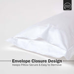 Rohi Luxurious Oxford Pillowcase Pair - 100% Cotton Oxford Pillow Cases 2 pack- 200 Thread Count Pillowcases (50cm x 75 cm), Oxford Pillowcases Pair, White