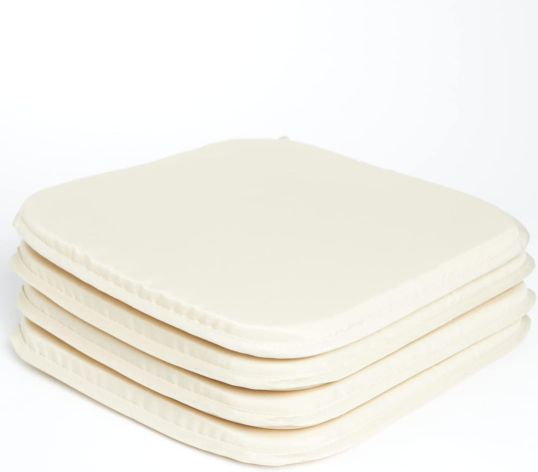 Rohi Garden Seat Cushions Set of 4 – Outdoor/Indoor Plain seat pads for dining Chairs, Kitchen and Garden Chairs 36x36-Plain Design (Pack of 4) Cream