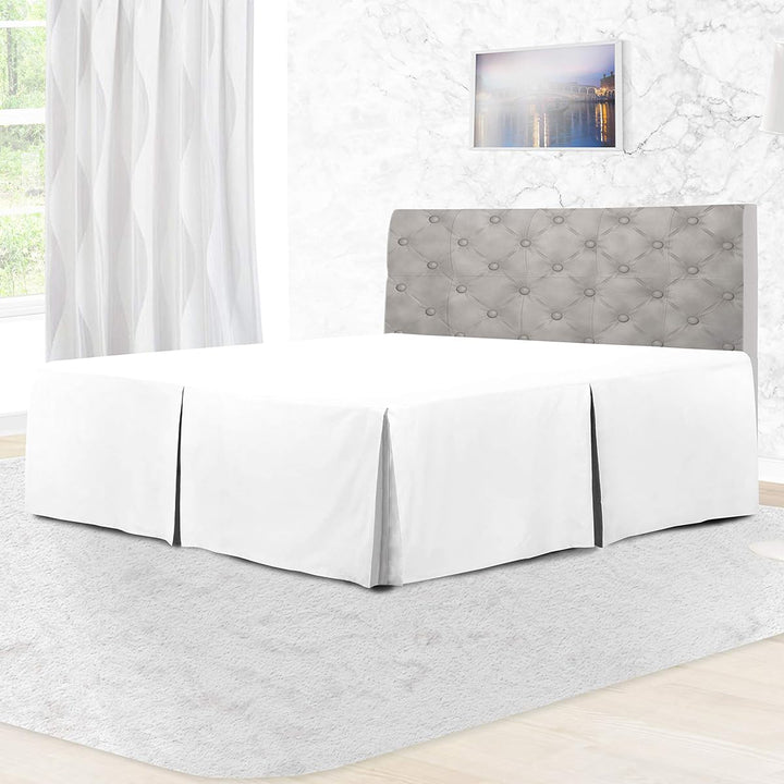 Rohi Base Valance Sheet Bed Skirt Double - Pleated Styling - 16" DEEP BASE VALANCE, 100% Combed Polycotton Long Staple Fibre – (Fit Over Base, Double Bed, Plum)