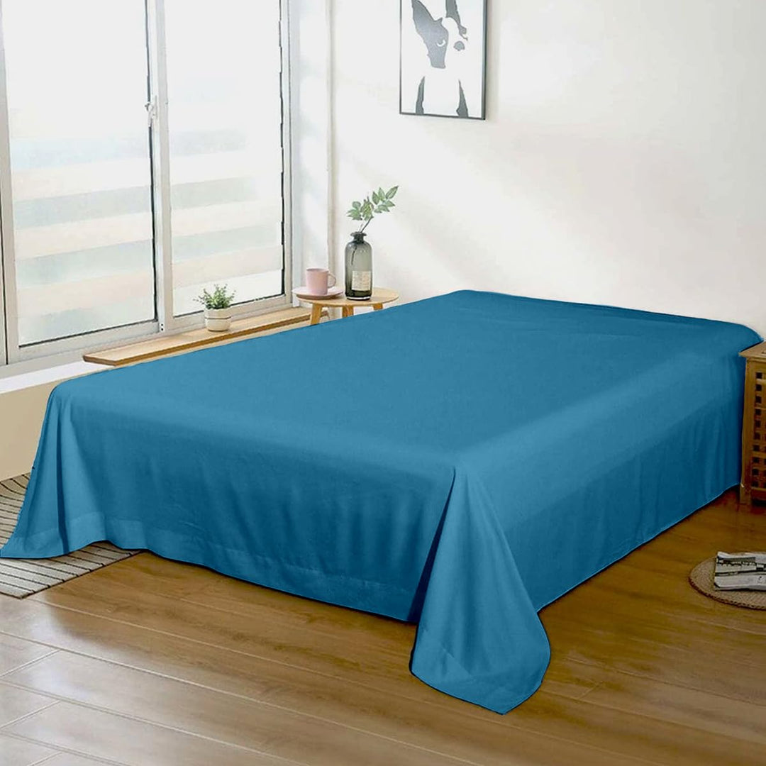 Rohi 100% Brushed Cotton Flat Sheet Double – Soft, Warm, and Breathable Flannelette Flat Sheets Double Bed for Ultimate Comfort – Thermal Bed Sheet with Anti-Allergy Properties (Black, Double)