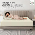 Rohi Double Fitted Sheet 100% Microfibre – 16'' (40cm) Extra Deep Fitted Sheet with All Around Elastic – Ultra Soft, Hypoallergenic & Durable Bed Sheet – Bottom Sheet (Cream – 137 x 190cm)