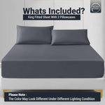 Rohi® Percale Polycotton King Size Fitted Sheets - 16"/40 Cm Extra Deep Fitted Sheet with Two Free Pillowcases – Shrinkage and Fade Resistant bed sheets (King, Grey)