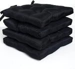 Pack of 4 Luxury Chair Pads with Ties – Water Resistant Garden Seat Pads for Dining Chairs – 5cm Thickness Quilted Design Chair Cushions – 38x38x5cm