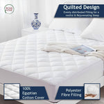 Rohi Luxury Quilted 16" Extra Deep Mattress Protector Pad – Breathable Egyptian Cotton Fitted Mattress Protector – 360 Elastic Fits – Machine Washable Mattress (Super King)