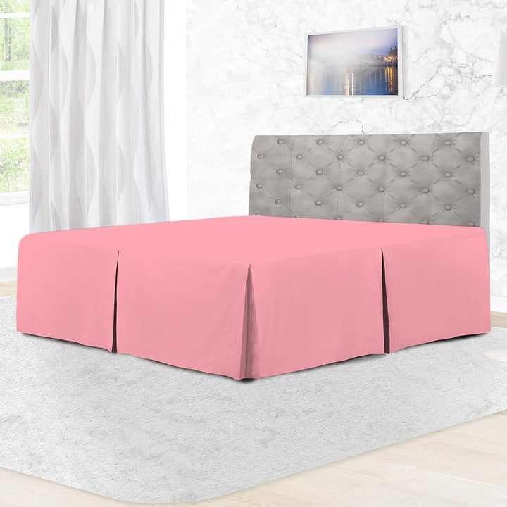 Rohi Base Valance Sheet Bed Skirt Double - Pleated Styling - 16" DEEP BASE VALANCE, 100% Combed Polycotton Long Staple Fibre – (Fit Over Base, Double Bed, Plum)