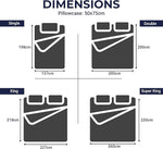 Geometric King Duvet Cover & Pillowcases – Soft Touch Triangle Pattern Printed Navy Bedding Set – Button Closure – Polycotton Duvet Cover with Pillow Covers