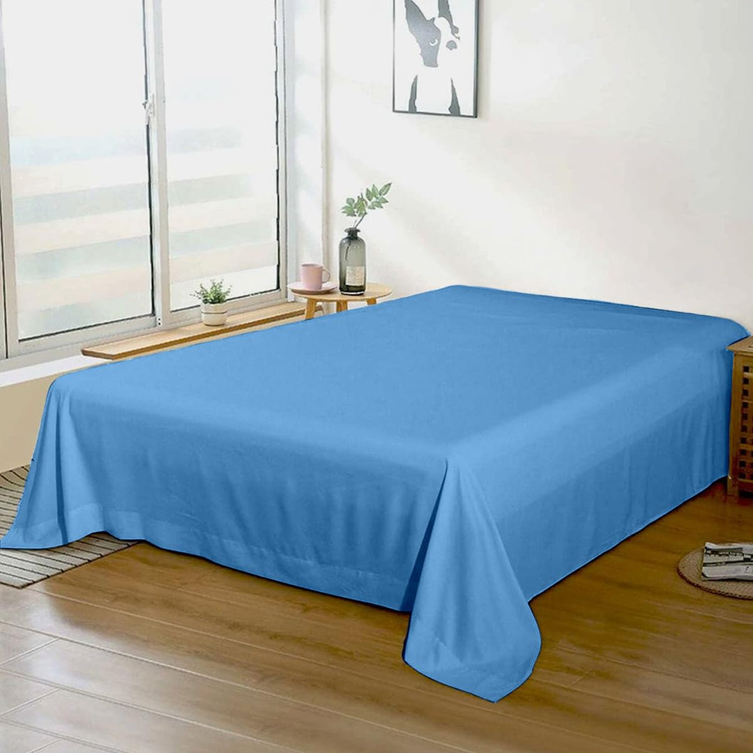 Rohi 100% Brushed Cotton Flat Sheet Double – Soft, Warm, and Breathable Flannelette Flat Sheets Double Bed for Ultimate Comfort – Thermal Bed Sheet with Anti-Allergy Properties (Black, Double)