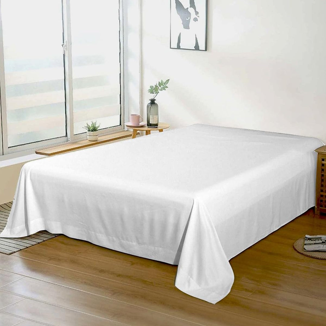Rohi 100% Brushed Cotton Flat Sheet Double – Soft, Warm, and Breathable Flannelette Flat Sheets Double Bed for Ultimate Comfort – Thermal Bed Sheet with Anti-Allergy Properties (Black, Double)