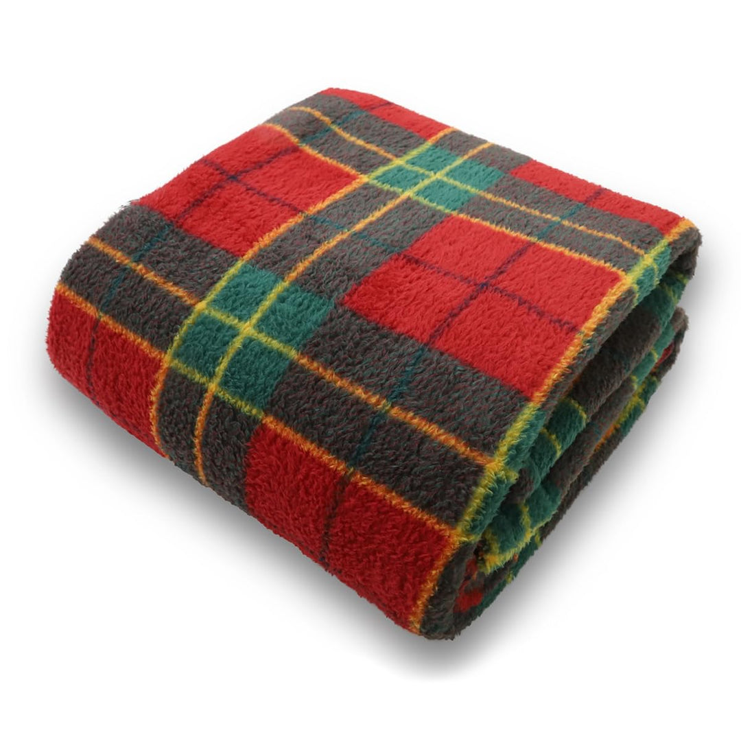 Rohi Green Tartan Throw Blanket – Soft & Cozy Polyester Teddy Tartan Throw Blanket for Sofa, Couch, or Bed – Lightweight, Durable, and Stylish Home Accent (Green, 150 x 200cm)