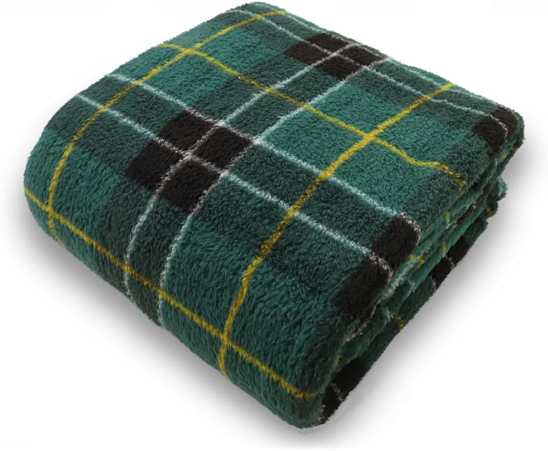 Rohi Green Tartan Throw Blanket – Soft & Cozy Polyester Teddy Tartan Throw Blanket for Sofa, Couch, or Bed – Lightweight, Durable, and Stylish Home Accent (Green, 150 x 200cm)