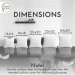 Rohi Pack Of 2 Hypoallergenic Duck Feather Cushion Insert 60cm x 60cm (24"x 24") – Double Stitched Seams – Bed & Sofa Cushion with Duck Feather & Down Filling (pack of 2,24" x 24" | 60cm x 60cm)