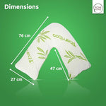 Bamboo Memory Foam V-Pillow - 47cm x 76cm x 27cm