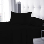 Rohi Easycare Flat sheet Double – Soft Touch Polycotton Bed Sheet – Anti Allergy – Cool & Comfortable Flat Sheets (Double Flat Sheet, 228 x 254 cm, Black)