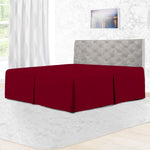 Rohi Base Valance Sheet Bed Skirt Double - Pleated Styling - 16" DEEP BASE VALANCE, 100% Combed Polycotton Long Staple Fibre – (Fit Over Base, Double Bed, Plum)
