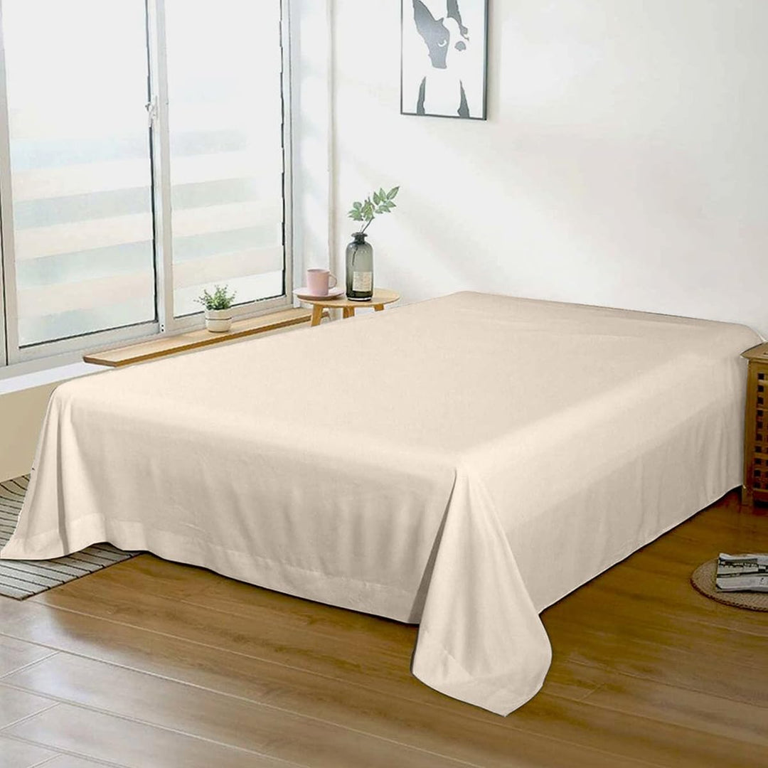 Rohi 100% Brushed Cotton Flat Sheet Double – Soft, Warm, and Breathable Flannelette Flat Sheets Double Bed for Ultimate Comfort – Thermal Bed Sheet with Anti-Allergy Properties (Black, Double)