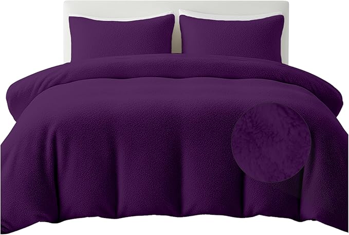 Rohi Luxury Teddy Fleece Duvet Cover Set King Size – Soft Cosy & Fluffy Teddy Bear Bedding, Thermal Warm Winter Fleece Quilt Cover with Matching Pillowcases