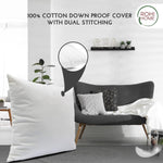 Rohi Pack Of 2 Hypoallergenic Duck Feather Cushion Insert 60cm x 60cm (24"x 24") – Double Stitched Seams – Bed & Sofa Cushion with Duck Feather & Down Filling (pack of 2,24" x 24" | 60cm x 60cm)