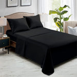 Rohi Black Double Flat Sheet Microfibre – Ultra-Soft, Durable, and Hypoallergenic Flat Sheets for Standard and Oversized Mattress Flat Bed Sheet (Black – 228 x 255cm)