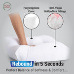 Rohi Set of 4 Hypoallergic Cushion pads 45cm x 45cm - White polyster square Cushions - Standard stuffer pack of Cushion inserts 45cm x 45cm (Pack of 4 | 18"x18")