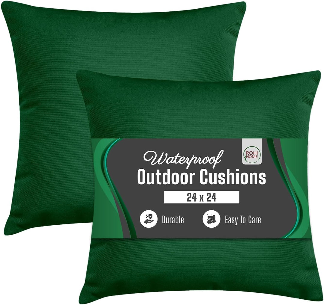 PLAIN OUTDOOR WATER RESISTANT CUSHION PAIR
