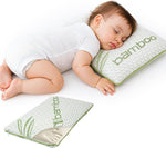 Bamboo Memory Foam Toddler Pillow – Hypoallergenic & Breathable Cot Pillows for Baby Cot Bed (40cm x 25cm)