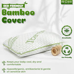 Bamboo Memory Foam Toddler Pillow – Hypoallergenic & Breathable Cot Pillows for Baby Cot Bed (40cm x 25cm)