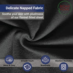 Rohi 100% Brushed Cotton Flannelette Fitted Sheets Super King– Super Soft & Cozy Thermal Bed Sheets – 25cm/10" Deep Fitted Sheet (Super King Fitted Sheet, Black)