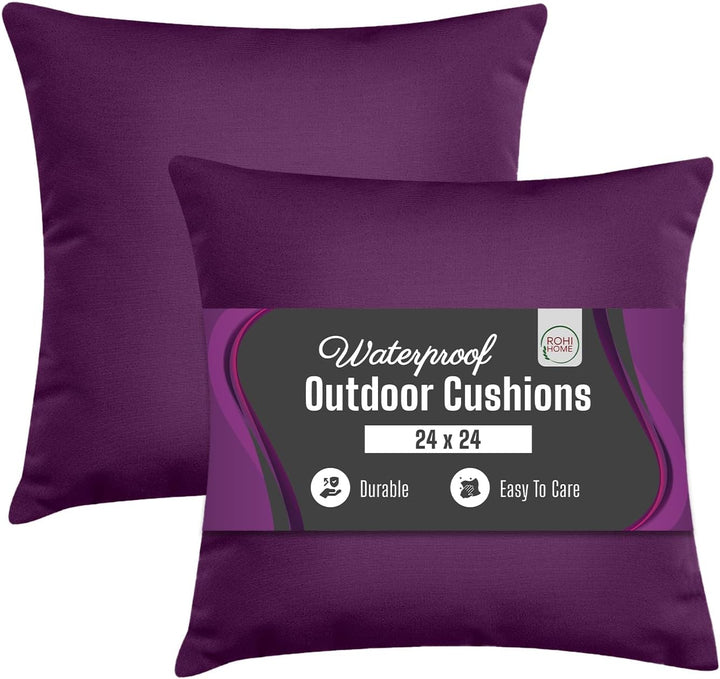 PLAIN OUTDOOR WATER RESISTANT CUSHION PAIR