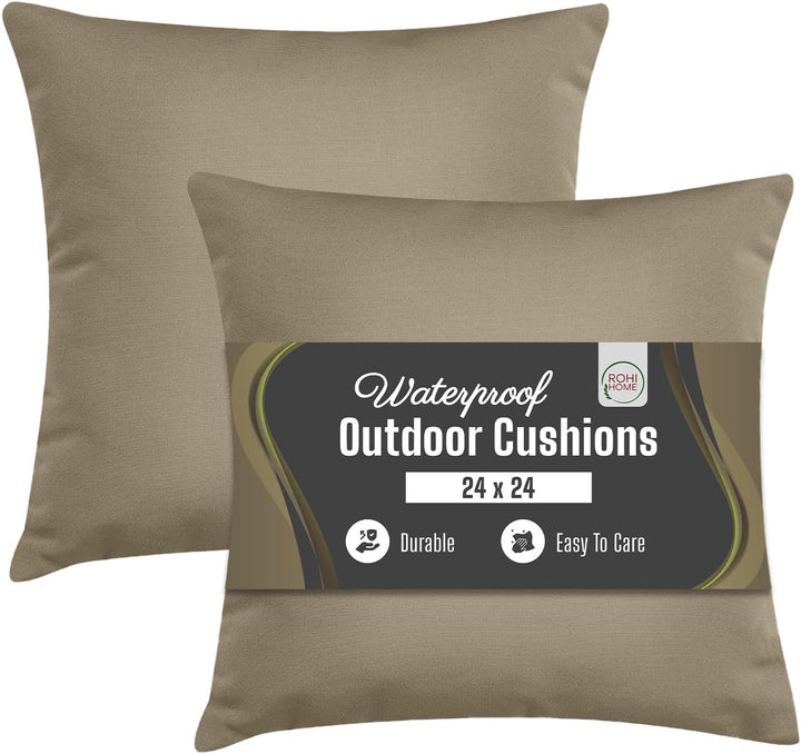 PLAIN OUTDOOR WATER RESISTANT CUSHION PAIR