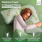 Bamboo Memory Foam V-Pillow - 47cm x 76cm x 27cm