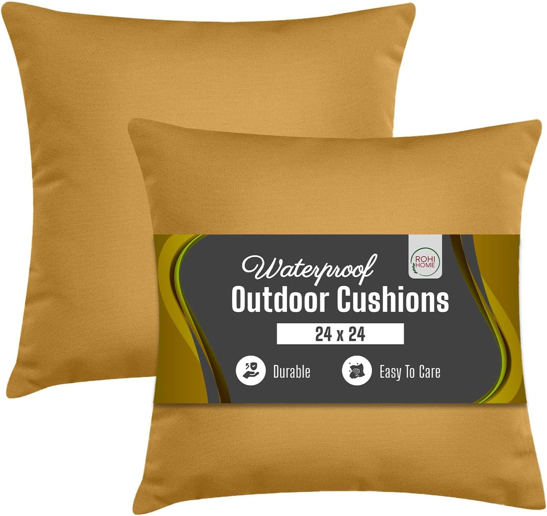 PLAIN OUTDOOR WATER RESISTANT CUSHION PAIR