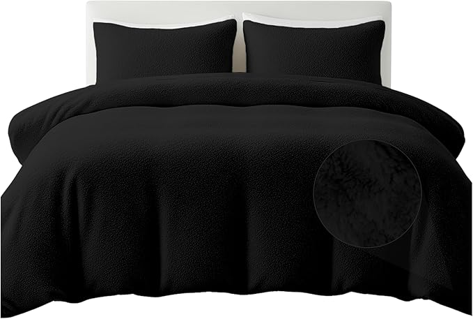 Rohi Luxury Teddy Fleece Duvet Cover Set King Size – Soft Cosy & Fluffy Teddy Bear Bedding, Thermal Warm Winter Fleece Quilt Cover with Matching Pillowcases