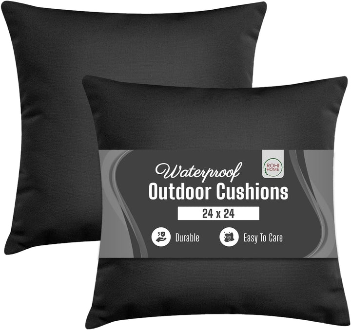 PLAIN OUTDOOR WATER RESISTANT CUSHION PAIR