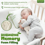 Bamboo Memory Foam Toddler Pillow – Hypoallergenic & Breathable Cot Pillows for Baby Cot Bed (40cm x 25cm)