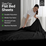 Rohi Easycare Flat sheet Double – Soft Touch Polycotton Bed Sheet – Anti Allergy – Cool & Comfortable Flat Sheets (Double Flat Sheet, 228 x 254 cm, Black)