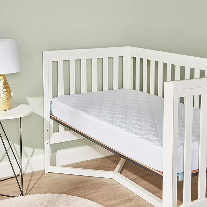 Quilted Cot Mattress Protector 15cm Deep – Breathable & Anti-Allergy Microfibre Mattress Protector with 360 Elastic - Deep Fitted Mattress Protector