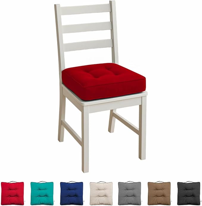 10cm Thick Booster Cushion for Armchairs 45x45cm - Hypoallergenic 100% Polyester Cover - Firm Garden Seat Pad Chair Support Cushion Ideal for Elderly, Pregnancy & Post Surgery Comfort