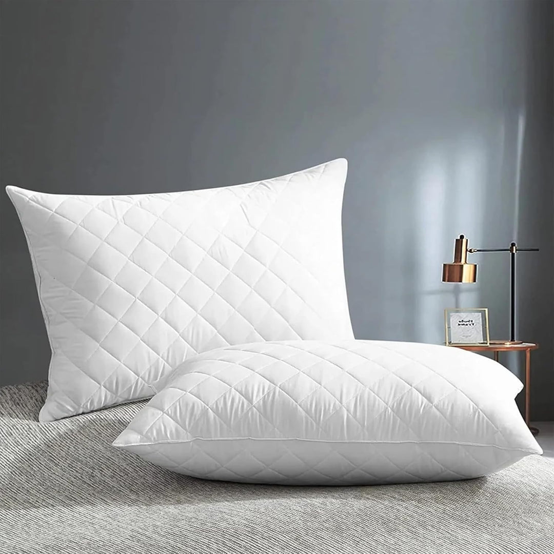 Rohi Quilted Pillow Protector - Soft Diamond Quilted And Anti Allergenic Extra Comfort (Pillow Protector Pair 48 x 78 cm)
