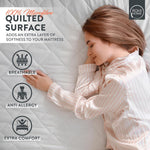 Rohi Quilted Waterproof Mattress Protector Double – 12″ Extra Deep Mattress Protector – Non-Noisy (Crinkle Free) – 100% Microfibre Pile Top (Double Bed Waterproof Mattress Protector)