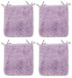 Rohi Home Luxury Chair Pads - Set of 4 Foam Cushion Chair Seat Pads With Ties – 42cm x 37cm (White)