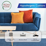 Rohi Set of 4 Hypoallergic Cushion pads 45cm x 45cm - White polyster square Cushions - Standard stuffer pack of Cushion inserts 45cm x 45cm (Pack of 4 | 18"x18")