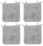 Rohi Home Luxury Chair Pads - Set of 4 Foam Cushion Chair Seat Pads With Ties – 42cm x 37cm (White)