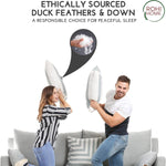 Rohi Pack Of 2 Hypoallergenic Duck Feather Cushion Insert 60cm x 60cm (24"x 24") – Double Stitched Seams – Bed & Sofa Cushion with Duck Feather & Down Filling (pack of 2,24" x 24" | 60cm x 60cm)