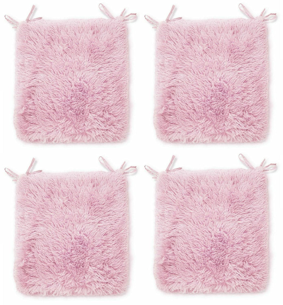 Rohi Home Luxury Chair Pads - Set of 4 Foam Cushion Chair Seat Pads With Ties – 42cm x 37cm (White)