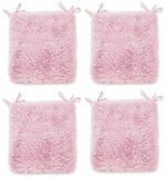 Rohi Home Luxury Chair Pads - Set of 4 Foam Cushion Chair Seat Pads With Ties – 42cm x 37cm (White)
