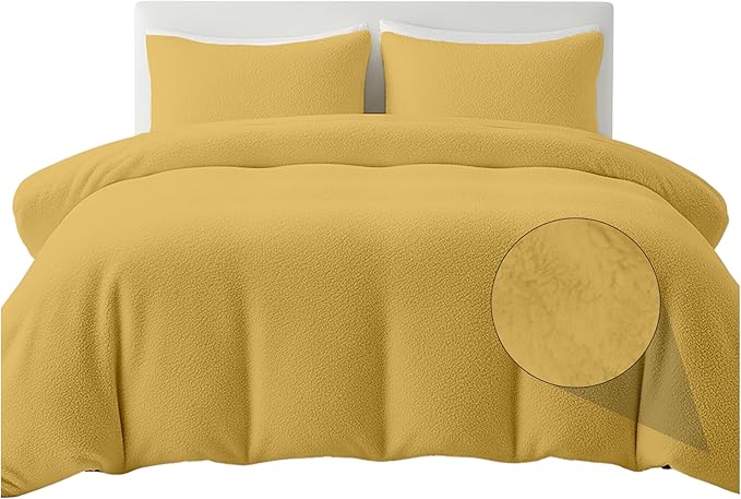 Rohi Luxury Teddy Fleece Duvet Cover Set King Size – Soft Cosy & Fluffy Teddy Bear Bedding, Thermal Warm Winter Fleece Quilt Cover with Matching Pillowcases