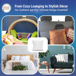 Rohi Set of 4 Hypoallergic Cushion pads 45cm x 45cm - White polyster square Cushions - Standard stuffer pack of Cushion inserts 45cm x 45cm (Pack of 4 | 18"x18")
