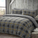 Rohi Teddy Fleece Duvet Cover Double with Pillowcases – Ultra Soft & Cozy Tartan Duvet Cover Set - Reversible Thermal Bedding with Tartan Check Design – (Double, 200cm x 200cm)